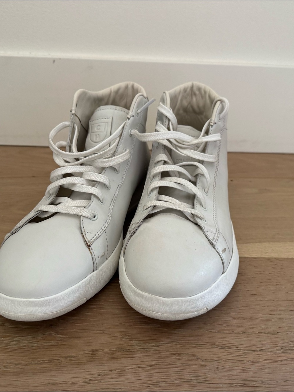 Men’s White High-Top Cole Haan Sneakers - Clean Leather Look